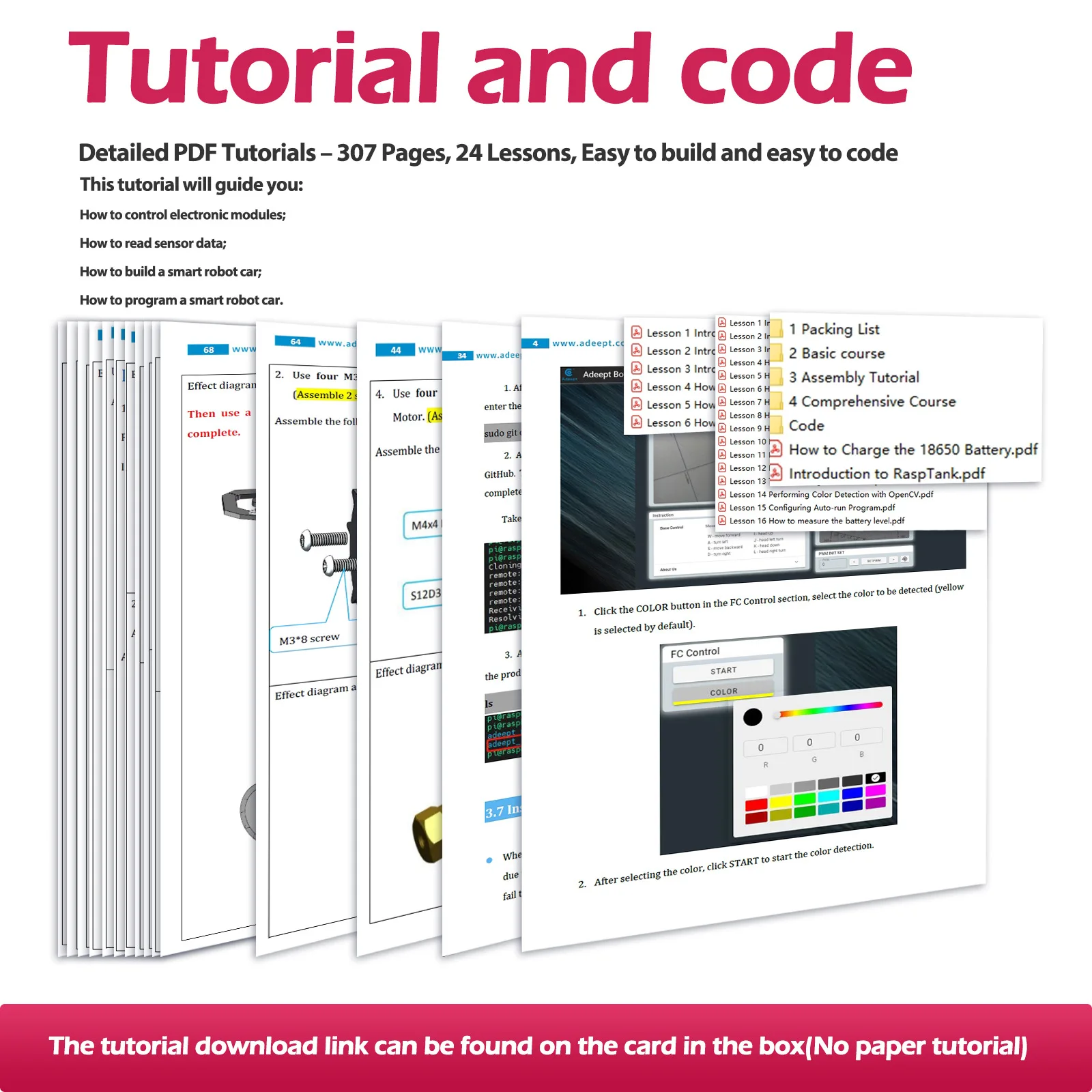 كاميرا STEAM Raspberry Pi Tank WiFi AI Video Tracked Robot