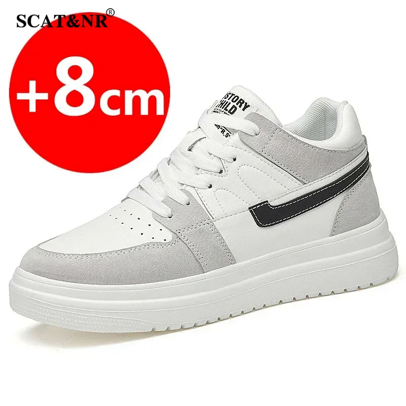 2024 Men Elevator Shoes heightening sneakers  6cm 8cm breathable height increased shoes  sports