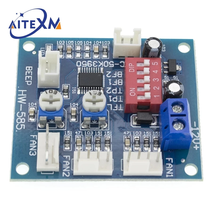 1PCS DC 12V 5A PWM PC CPU Fan Temperature Control Speed Controller Board Speed Controller Temperature Probe Buzzle