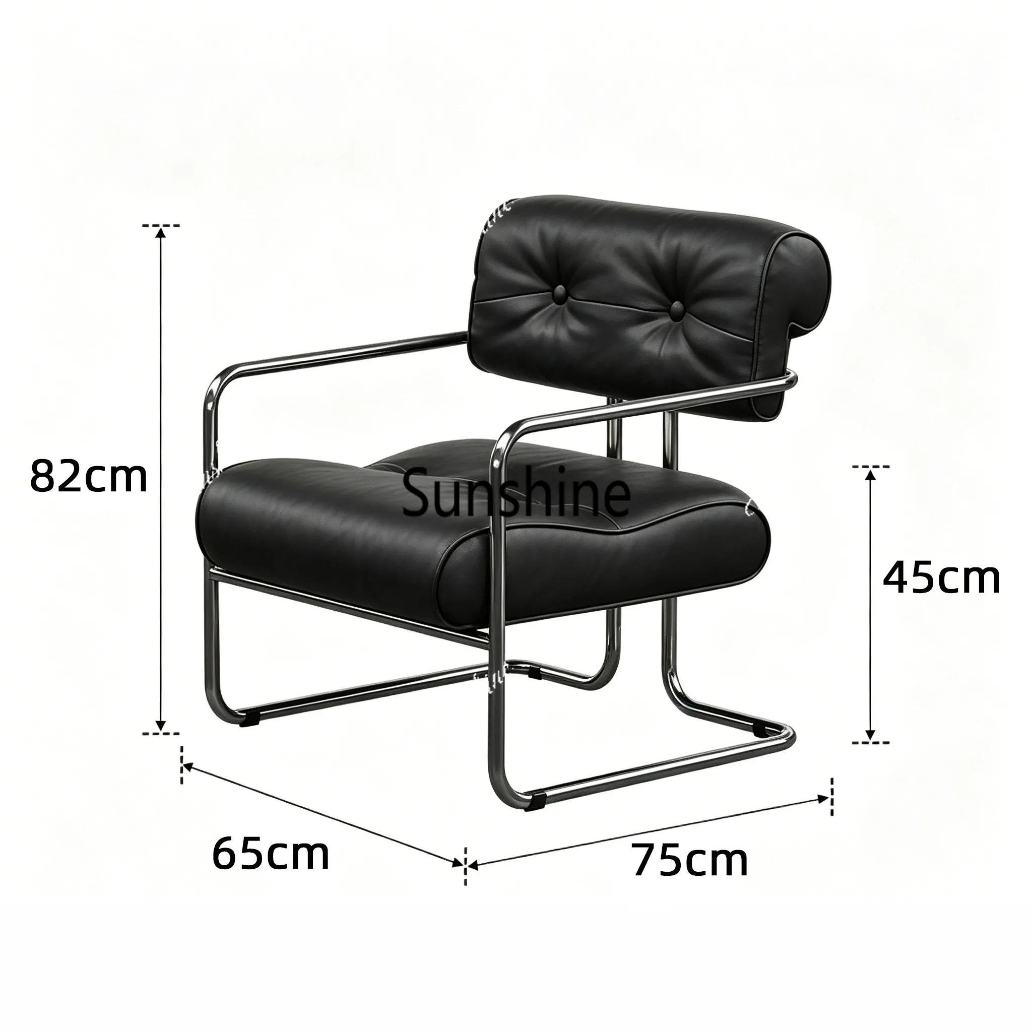 Stainless steel medieval sofa chair living room single chair milk tea shop leisure chair