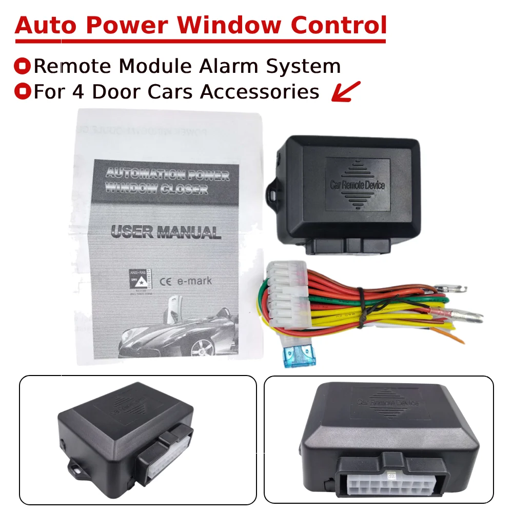 Auto Power Window Control Window Open Closer Module Intelligent Auto Close Windows Remotely Module for 4 Door Cars Accessories