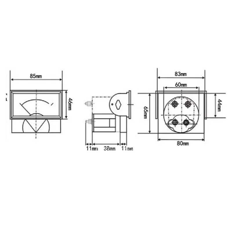 1PC 69L17-V 250V 300V 450V 500V AC Direct Analog Meter Panel Gauge AC Voltage Current Meter 85*46MM Voltmeter Voltimetro