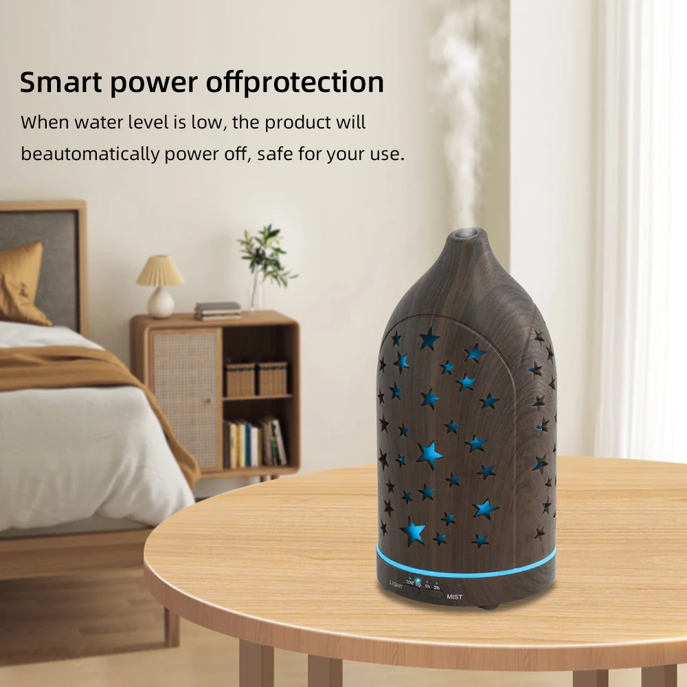 Star Hollow Essential Oil Diffuser - 7 Color LED Lights, Ultra Quiet, Auto Shut-Off, Stylish Aromatherapy Humidifier for Home &