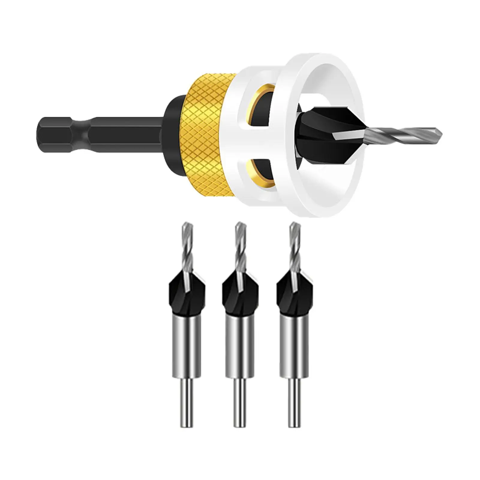 Countersink Drill Bit Set Adjustable Depth Step Drill for Wood