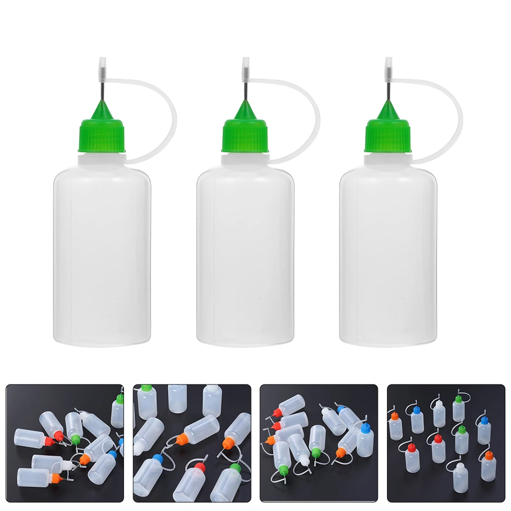 

25pcs Glue Bottle Stainless Steel Heat Resistant Needle Tip Leakproof Applicator Bottle Compact Portable Small Glue