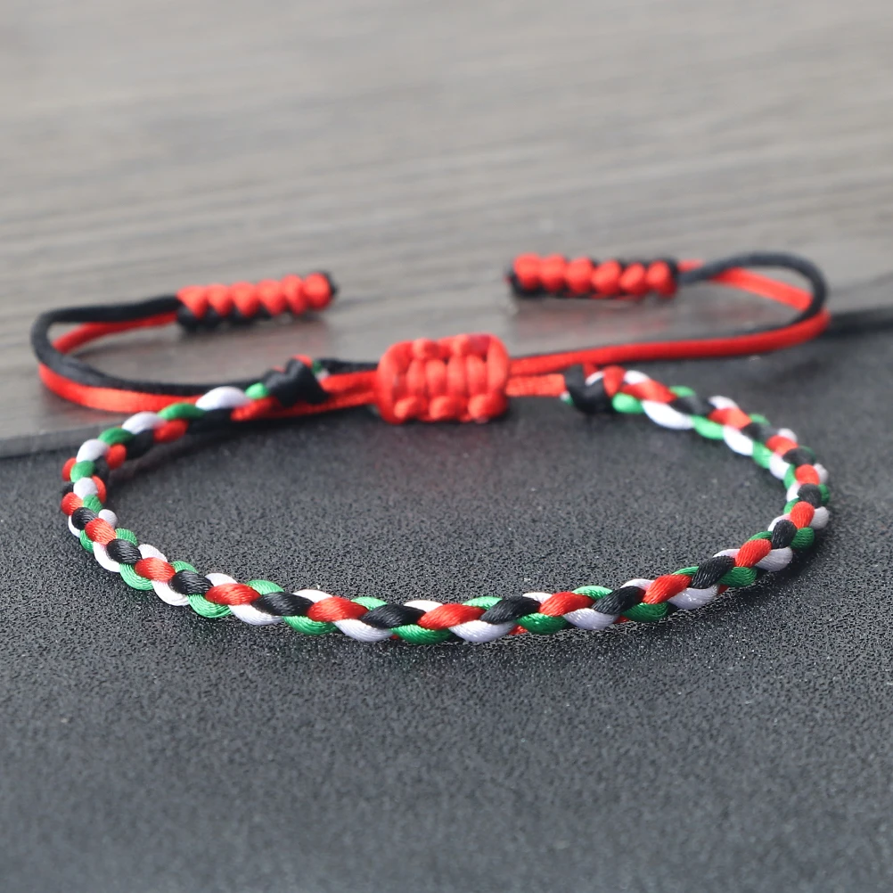 Palestine National Flag Bracelets Women Men Woven Rope Thread Adjustable Bracelets Country State Jewelry Christmas Patriot Gifts - view 6
