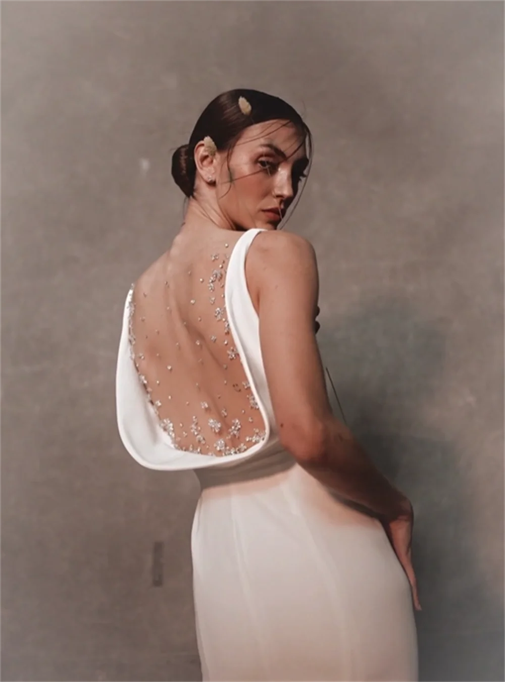 فساتين سهرة برقبة على شكل V بدون أكمام فستان حورية البحر بدون ظهر مكشكش للحفلات الراقصة فساتين رسمية للحفلات النسائية فساتين سهرة أنيقة #3