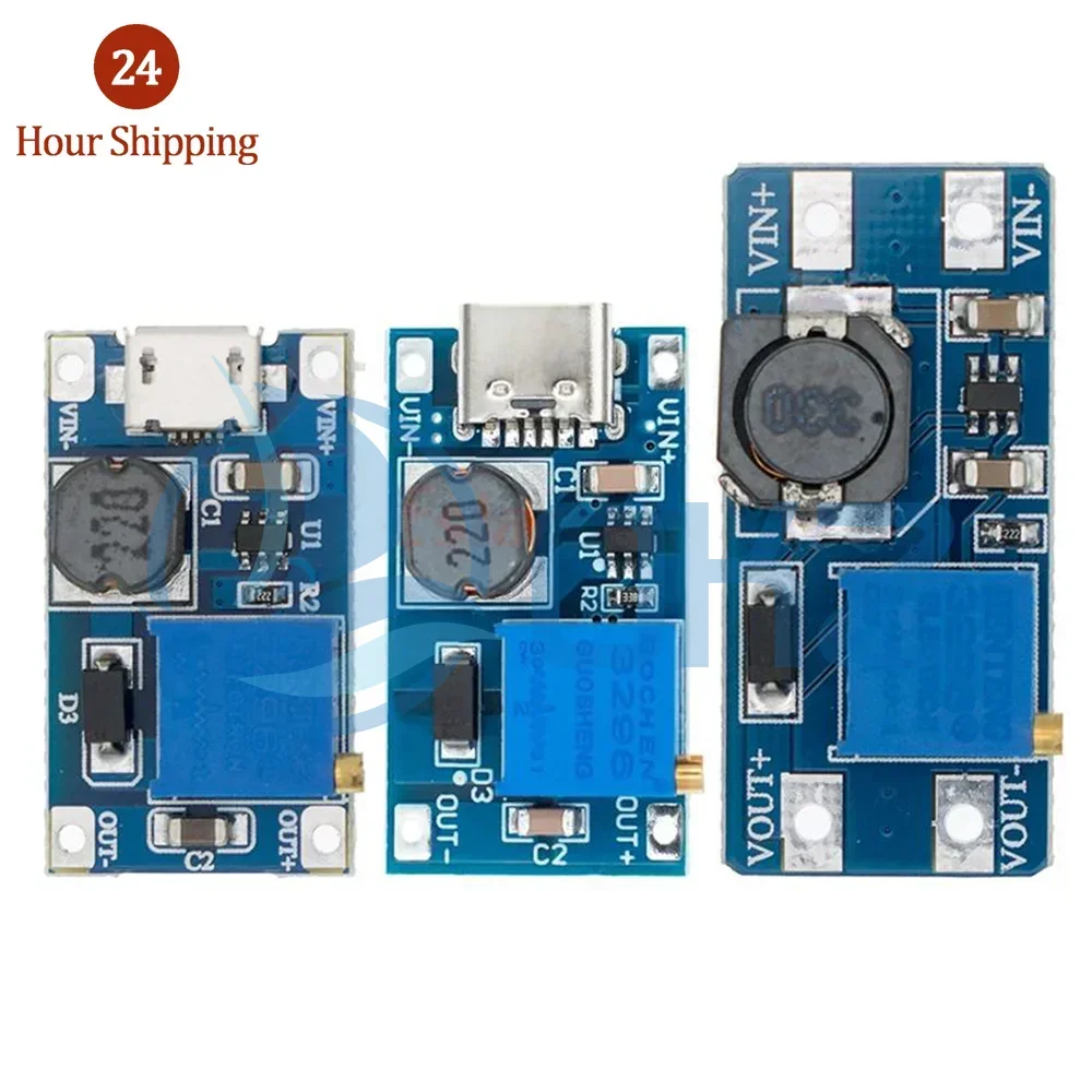 

10pcs MT3608 DC DC Step Up Converter Booster Power Supply Module Boost Step up Board MAX output 28V 2A for arduino diy kit