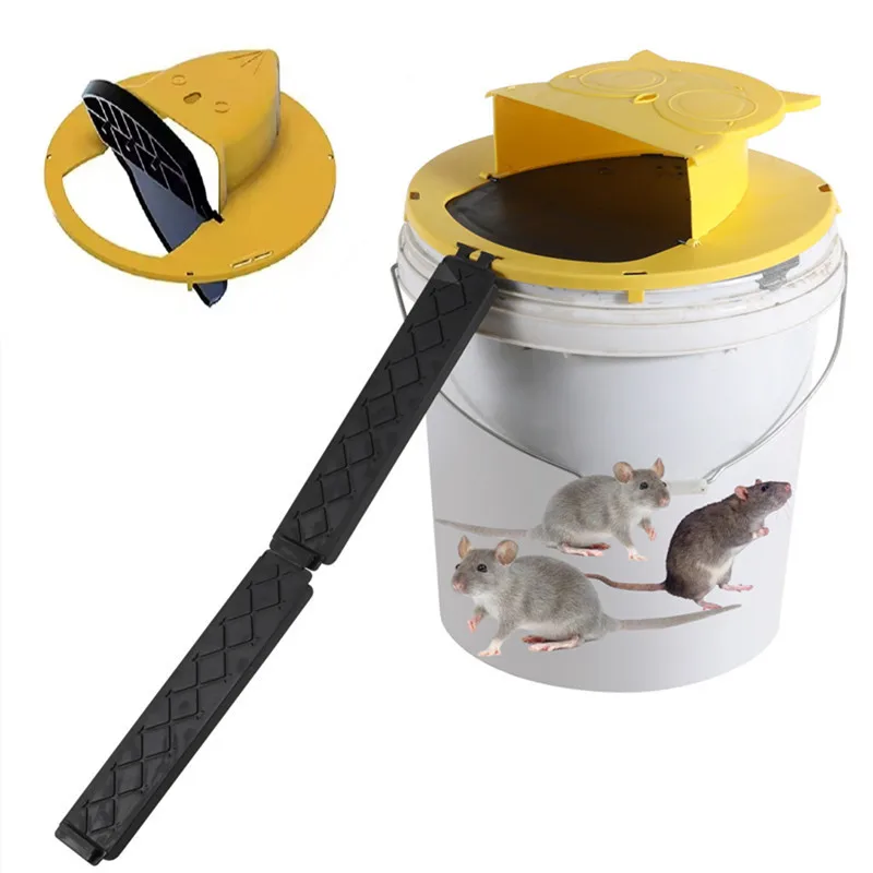 

Ловушка для мыши с откидной выдвижной крышкой ведра для использования в помещении и на открытом воздухе, мультизахватная ловушка с автоматическим сбросом, покрытая ловушка для мыши