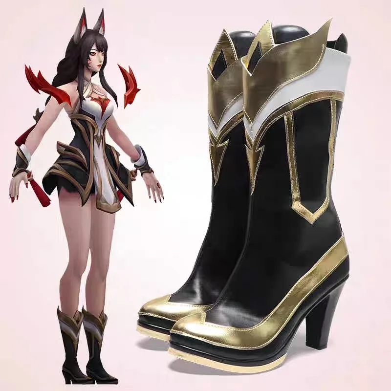 

LOL Immortalized Legend Ahri Cosplay Shoes Game LOL Nine Tailed Demon Fox Ahri Outfit Halloween Women