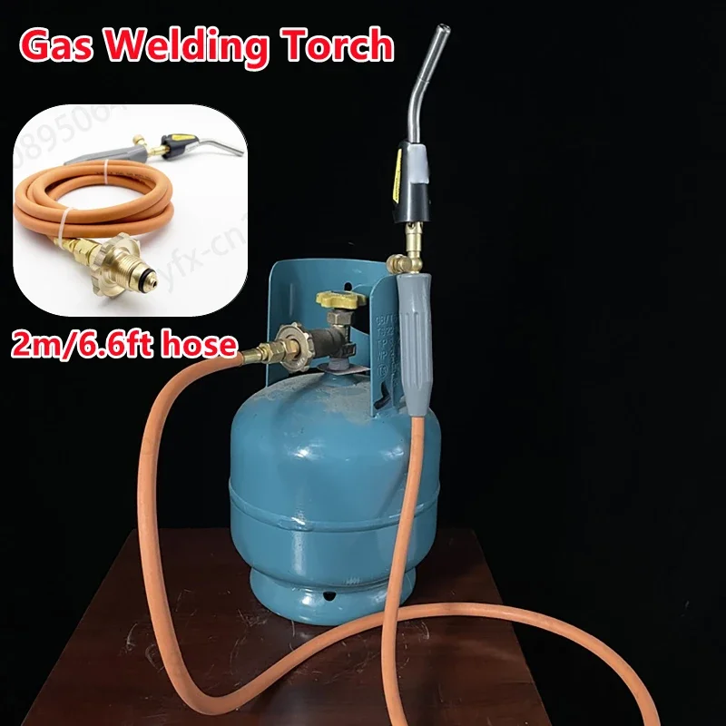 Gas Welding Torch Self Ignition 2m/6.6ft Hose Gas Brazing Burner Soldering Quenching  Hand   Welding Torch