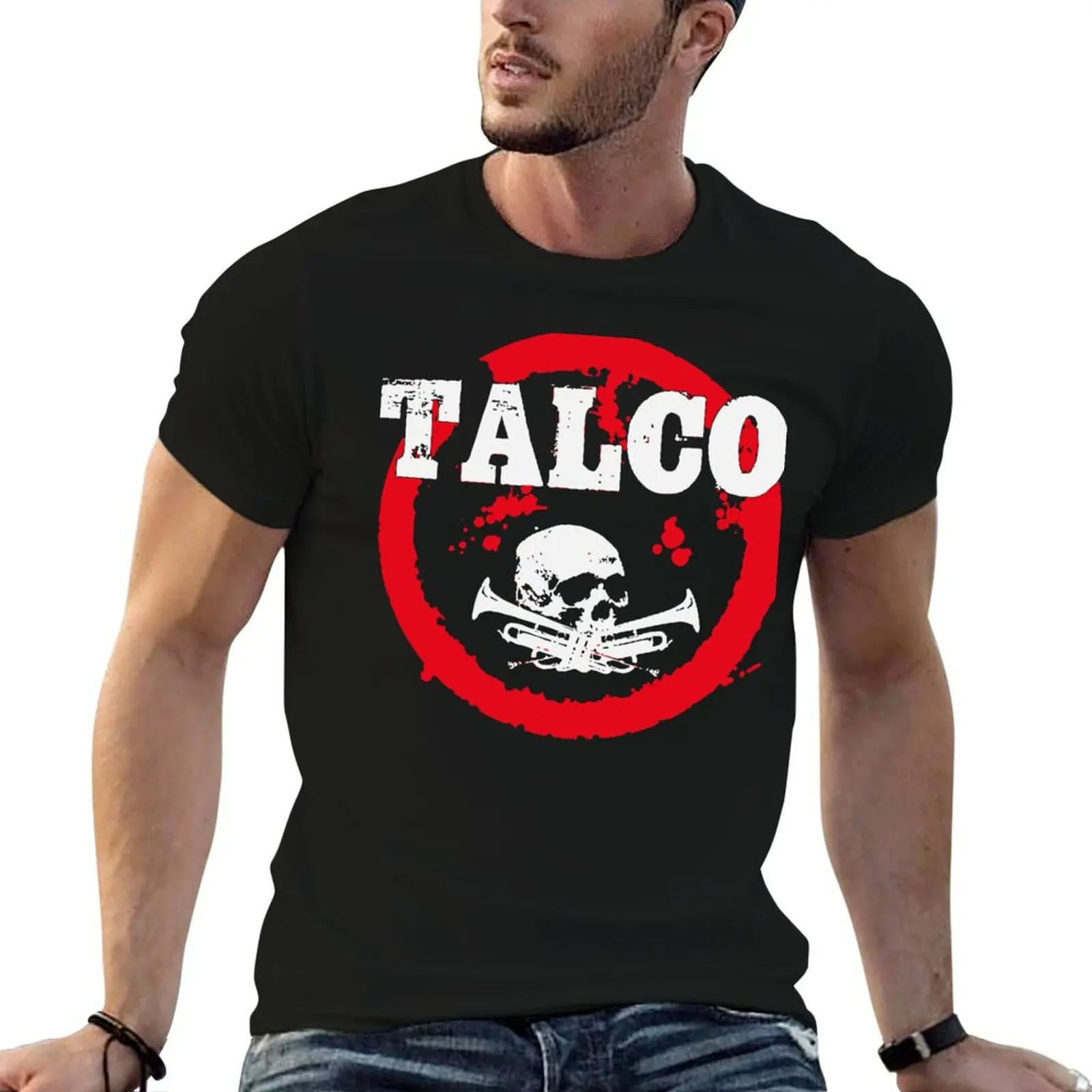 Camiseta Ska Punk Talco, camisetas estampadas para hombre, camisetas de algodón pesado para hombre, camiseta gráfica vintage