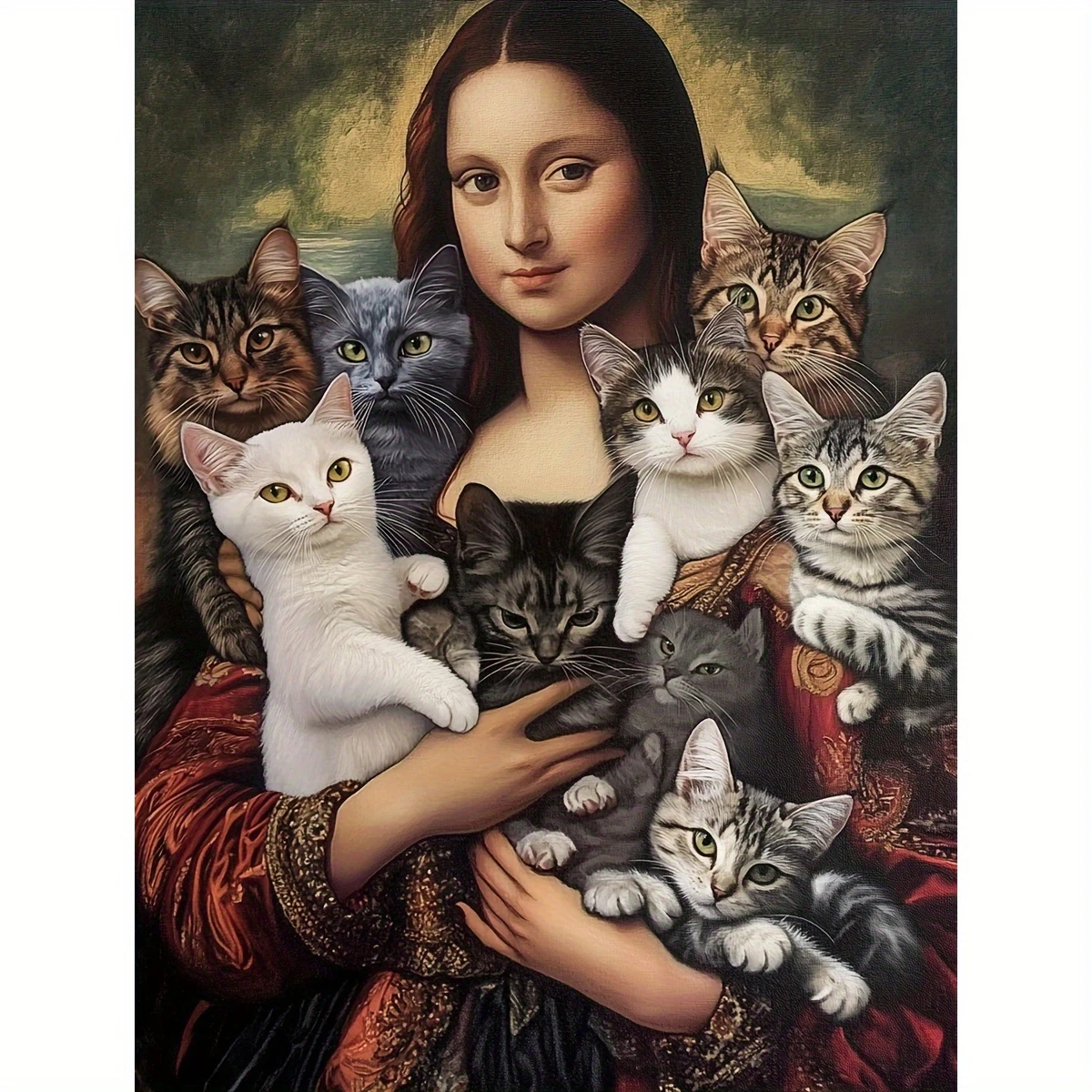 

Абстрактные пазлы с Моной Лизой и кошками, 500/1000/1200/2000 деталей, для семейного досуга, игр в игровой комнате, спальне, в качестве подарков, для домашнего декора