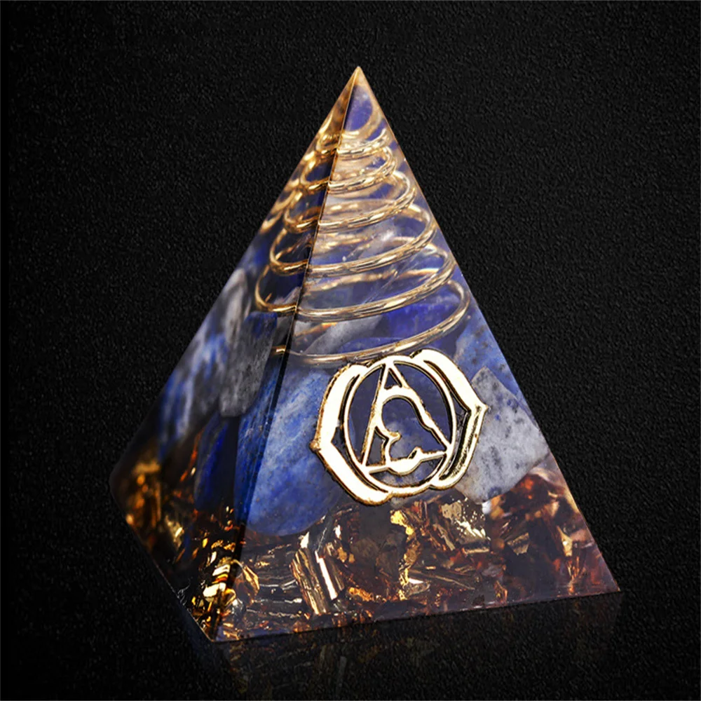 Natural Stone Orgonite Pyramid Healing Crystals Energy Reiki Chakra Multiplier Amethyst Meditation Lucky Gather Wealth Stone Art