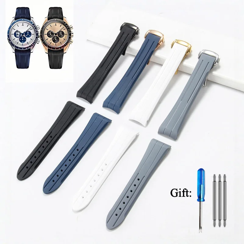 20mm Liquid Silicone Rubber Watch Strap Men Sport Replacement Band For Omega X Swatch Speedmaster MoonSwatch Joint Watchband
