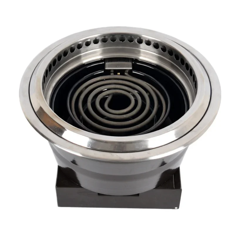 Lower smoke exhaust stainless steel electric barbecue stove Commercial pure copper electric heating tube barbecue stove