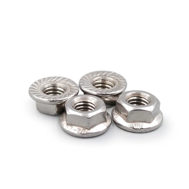 5PCS DIN6923 Stainless steel Fine thread Flange hex nut M8*1.0 M10*1.0 M10*1.25 M12*1.25 M12*1.5