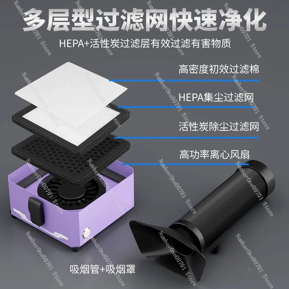 L03 Smoke , Solder Fume Extractor Fan for Phone Repair, Electronic  Smoke Purifier with Carbon Filter