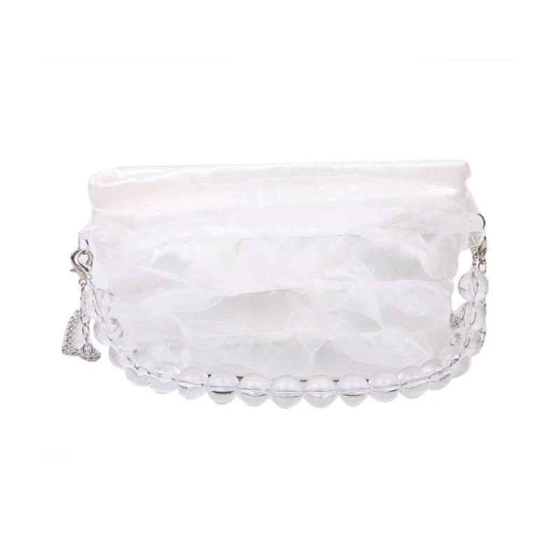 Handmade Crossbody Bag for Women All-matching Pearl-Bucket Handbag Shoulder Bag
