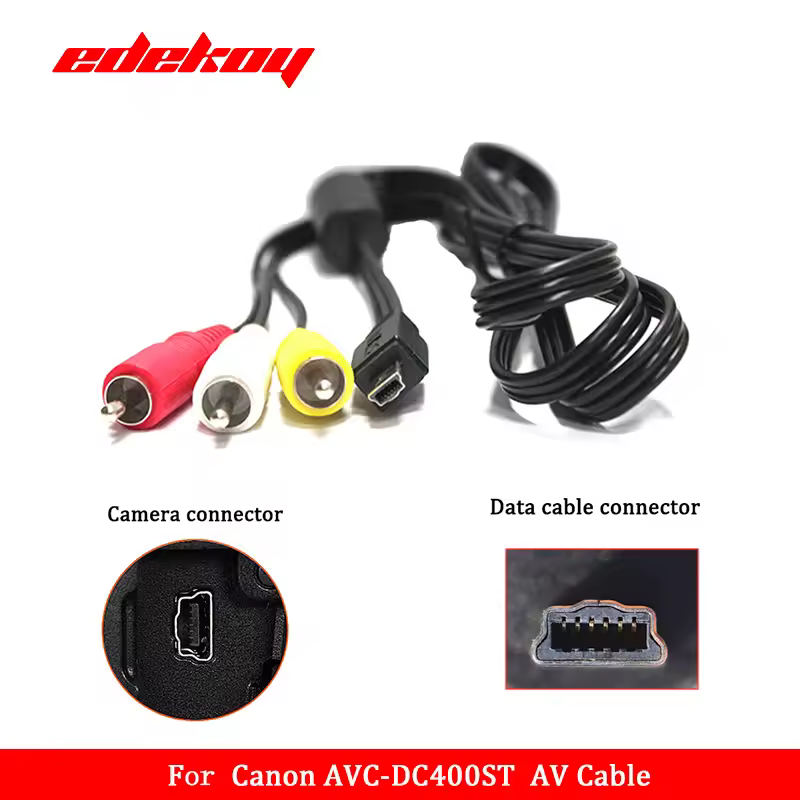 Композитный видеокабель AVC-DC400ST A/V OUT, совместимый с камерами Rebel T2i, T3i, T4i, T5i, T6i, T6s, SL1; Kiss X5, X7i, X8i. Похожие на AliExpress