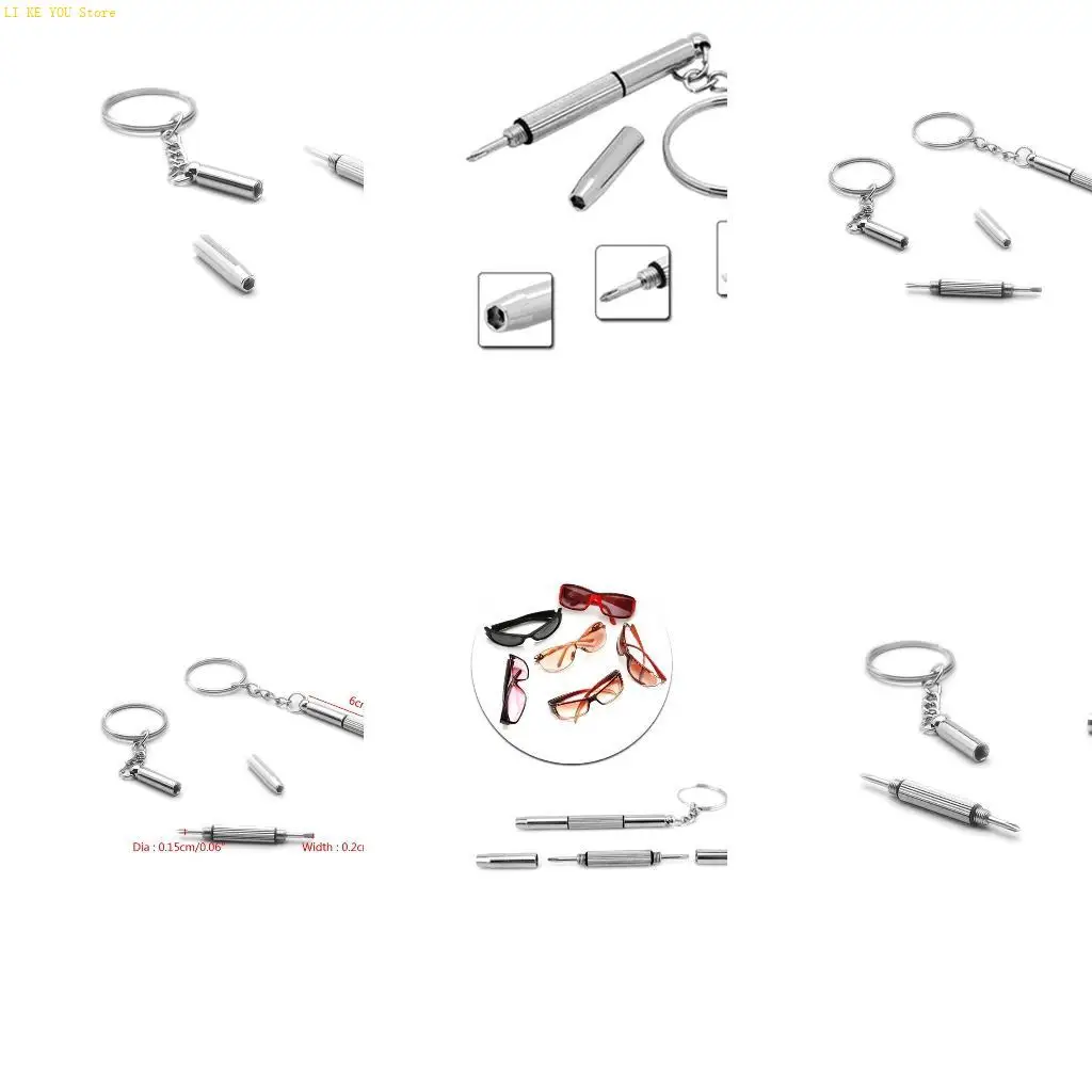 W3JE Eyeglassドライバー3の1KeyChainsドライバー修理キットツール