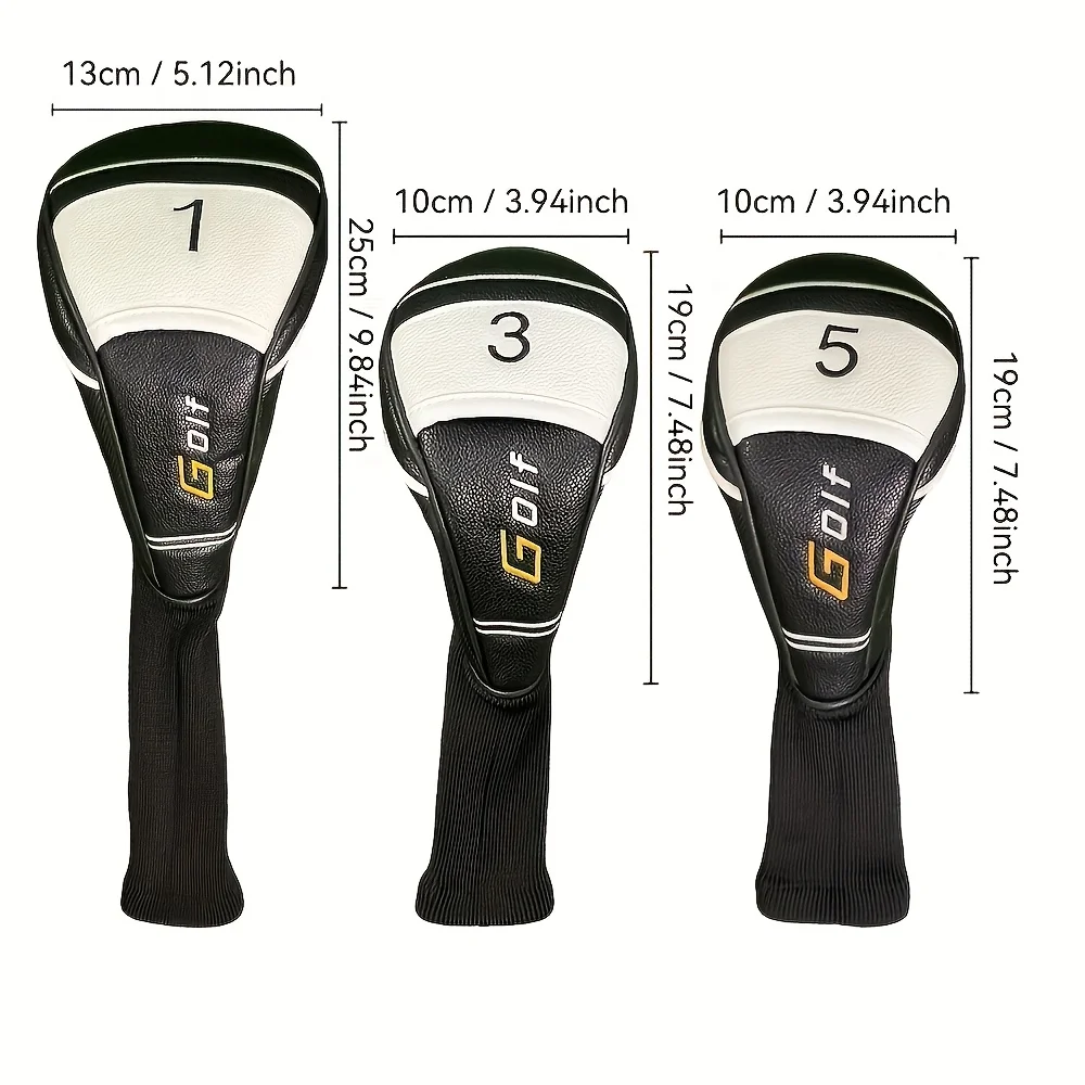 1pc/3pcs Golf Headcovers - Driver, Fairway Golf Protective Cover, Golf Accessories, Dust-proof and Durable Materials Provide view 6