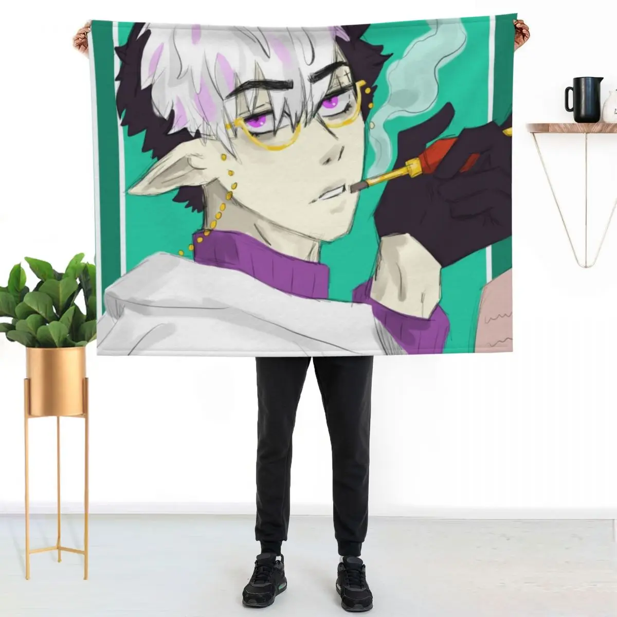 

Tsuchigomori Throw Blanket Modern Design Soft Blanket for Home Decor