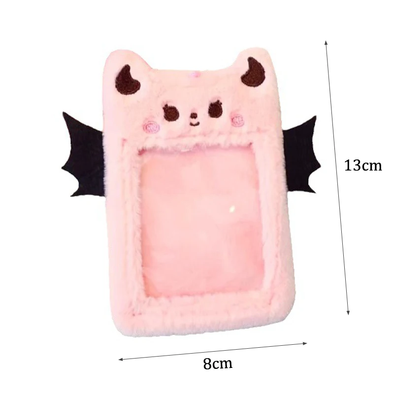 1pc Cute Wing Demon Plush Photocard Holder Card Set For Girls Students Love Idol Photo Display Hanging Picture Sleeves 8*13cm