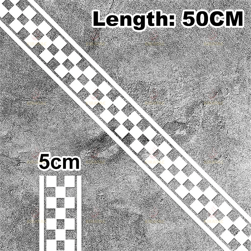 Checkered Stripe Sticker Waterproof Vinyl Decal Motorcycle Helmet Fairing Fuel Tank Car Door Trunk Decor