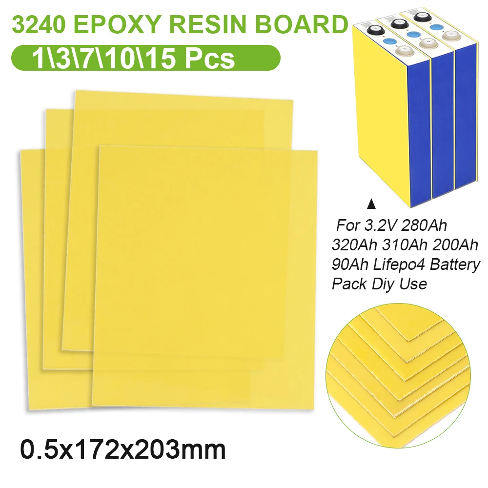 3240 Insulation Epoxy Plate 203x172x0.5mm Single Sided Adhesive for 3.2V 280Ah 320Ah 310Ah 90Ah Lifepo4 Battery Pack Diy Use