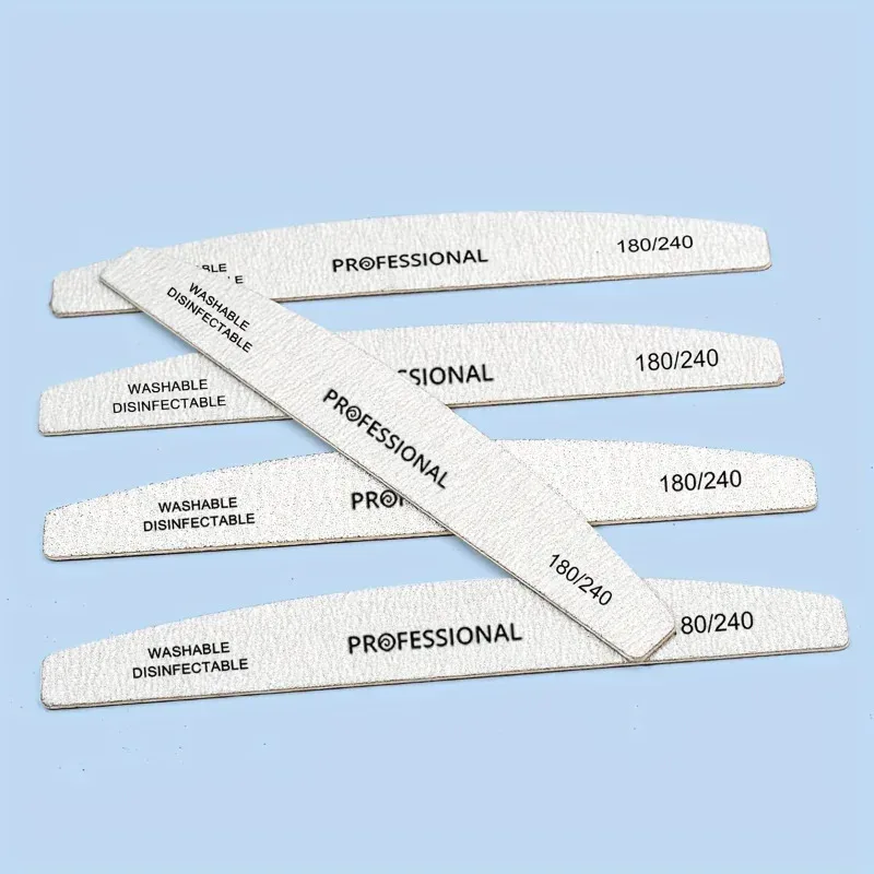 5pcHot-selling Combo Pack: 5-Piece Set of Double-sided Nail Files | Moon-shaped and Rectangular Diamond-patterned Nail Grinding