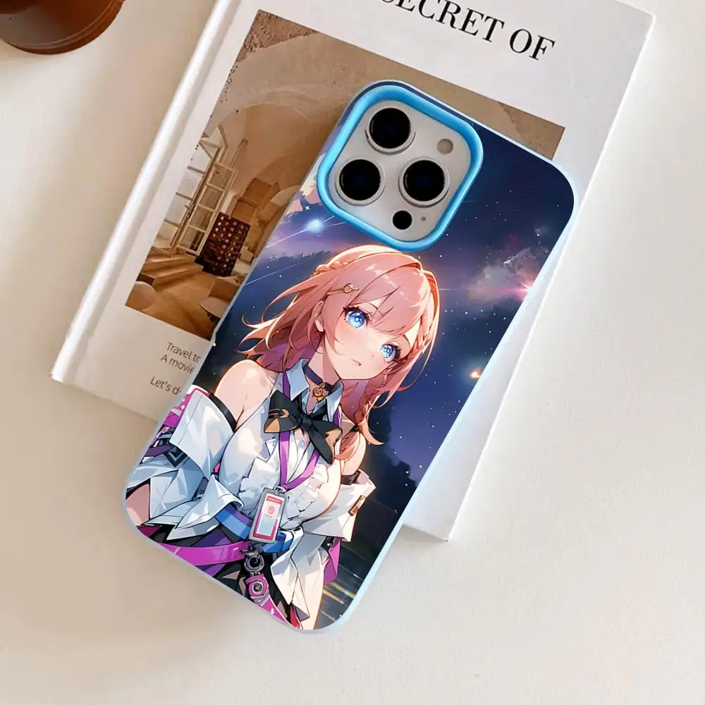 HSR Asta Jelly Double layer Light Blue Mobile Phone Case for iPhone 17 16 15 14 13 12 11 Air Pro Max Plus Protective