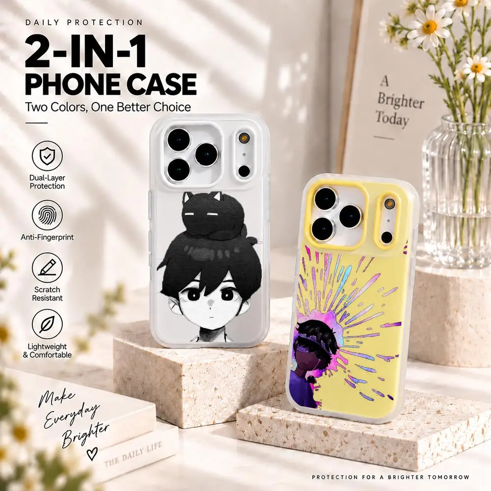 New Game O-Omori Phone Case 2 in 1 Matte Case for iPhone 18 17 16 15 14 Pro Max Shockproof Slim Cover
