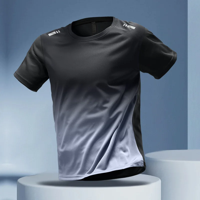 1pcs Men's Quick Drying T-shirts Males Breathable Running Hiking Fishing Tees Soft Elasticity Outdoor Sports Short Shirts Summer