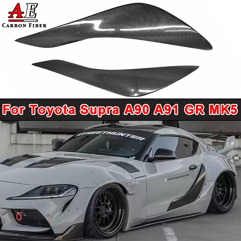 

Для Toyota Supra A90 A91 MK5 Задний бампер из углеродного волокна, боковые разделители дверей, фартук, крыло, вентиляционные отверстия, внешняя дверная панель, комплект кузова