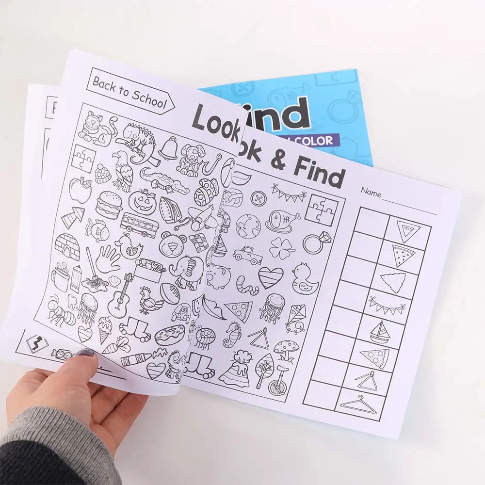 Libro de Colorear Divertido para Mejorar la Percepción Visual, Ejercicios de Caligrafía, Habilidades de Observación, Libro de 32 Páginas Educativo