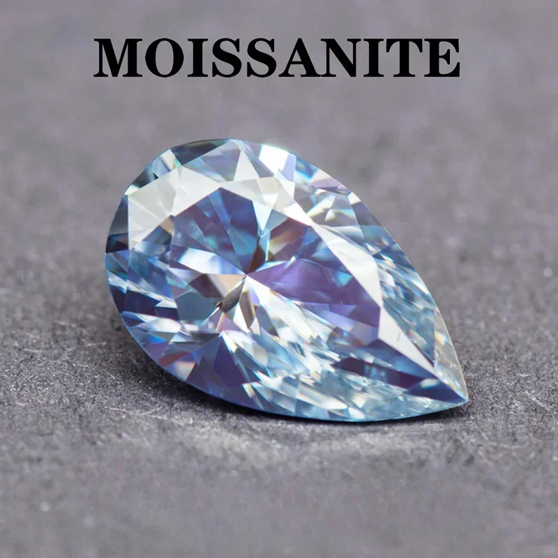 

Moissanite Stone Lavender Color Pear Cut Charms Gemstone Advanced Extremely Shiny Jewelry Ring Earrings Making with Certificate