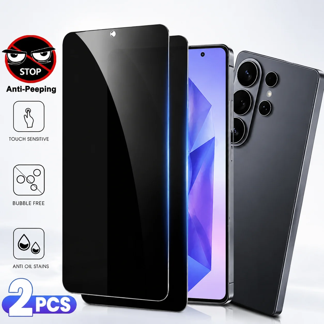 2Pcs Anti Spy Tempered Glass for Samsung Galaxy S26 S25 S24 Ultra S23 S22 S21 Plus S26 S25 Edge Anti-Scratch Screen Protectors