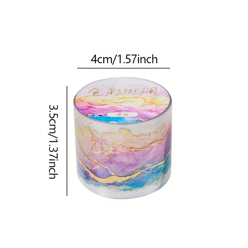 لفة واحدة من شريط زخرفي PET نابض بالحياة - مثالية لسجلات القصاصات والمذكرات والمخططين وما إلى ذلك #2