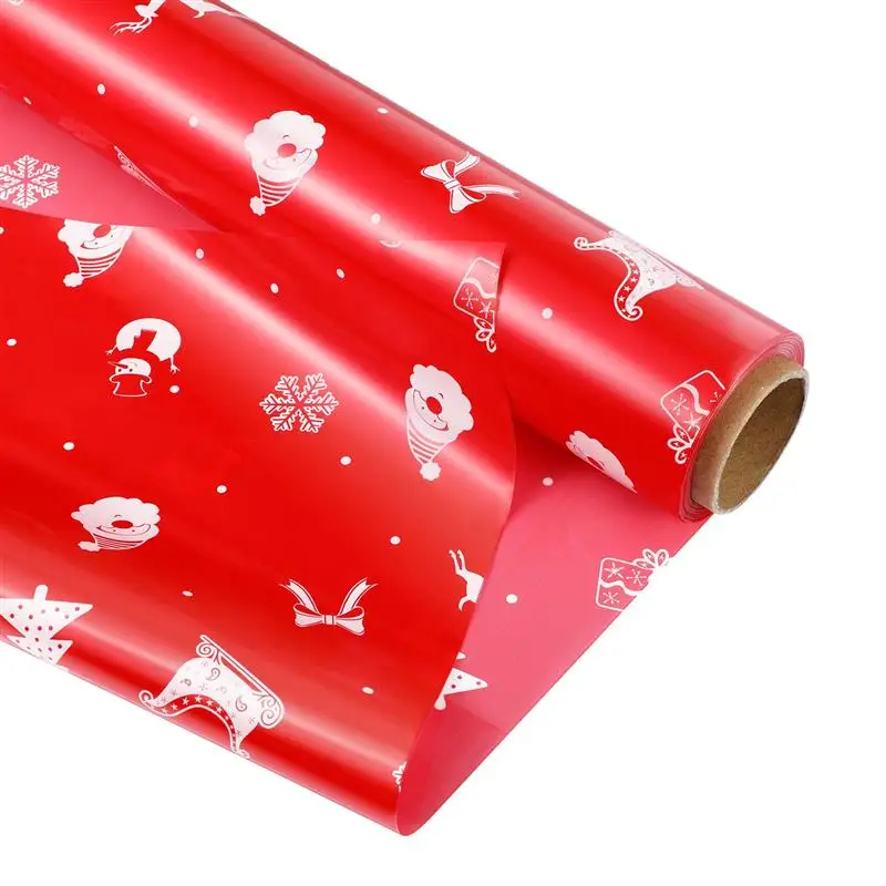 Christmas Cellophane Wrap Paper Red Xmas Gift Wrapper Cellophane Bag Wrapping Paper Packaging Xmas Decor Gift Stocking Stuffer