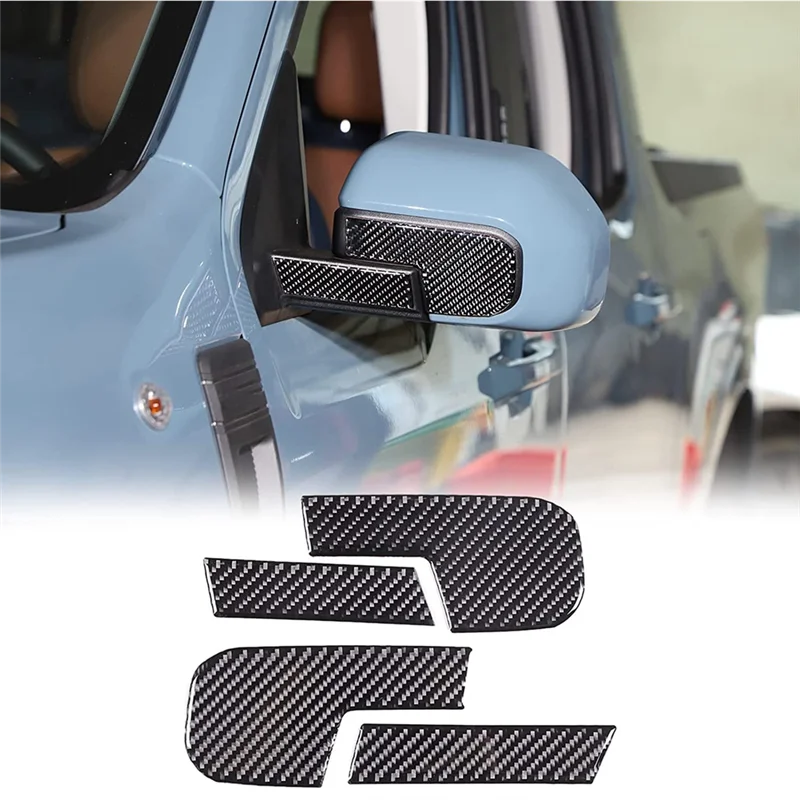 Rear View Mirror Trim Protector Trim Decal Stickers for Ford Maverick 2022 2023 Accessories - Soft Carbon Fiber