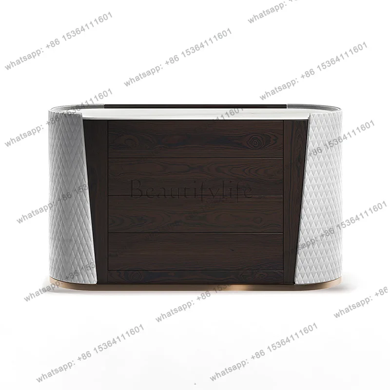 

Italian light luxury furniture side cabinet locker modern simple marble drawer