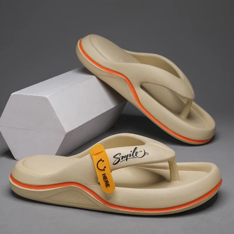 Men's Platform Flip Flops Summer Soft Sole EVA Slippers for Man Outdoor Casual Beach Shoes Home Non-slip Bathroom Slides Sandals image 5