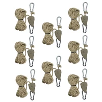 4/8 Uds 4M cuerda reflectante para tienda de campaña sujetador de amarre hebilla fija tensor de polea perchas de trinquete toldo cuerda de viento al aire libre