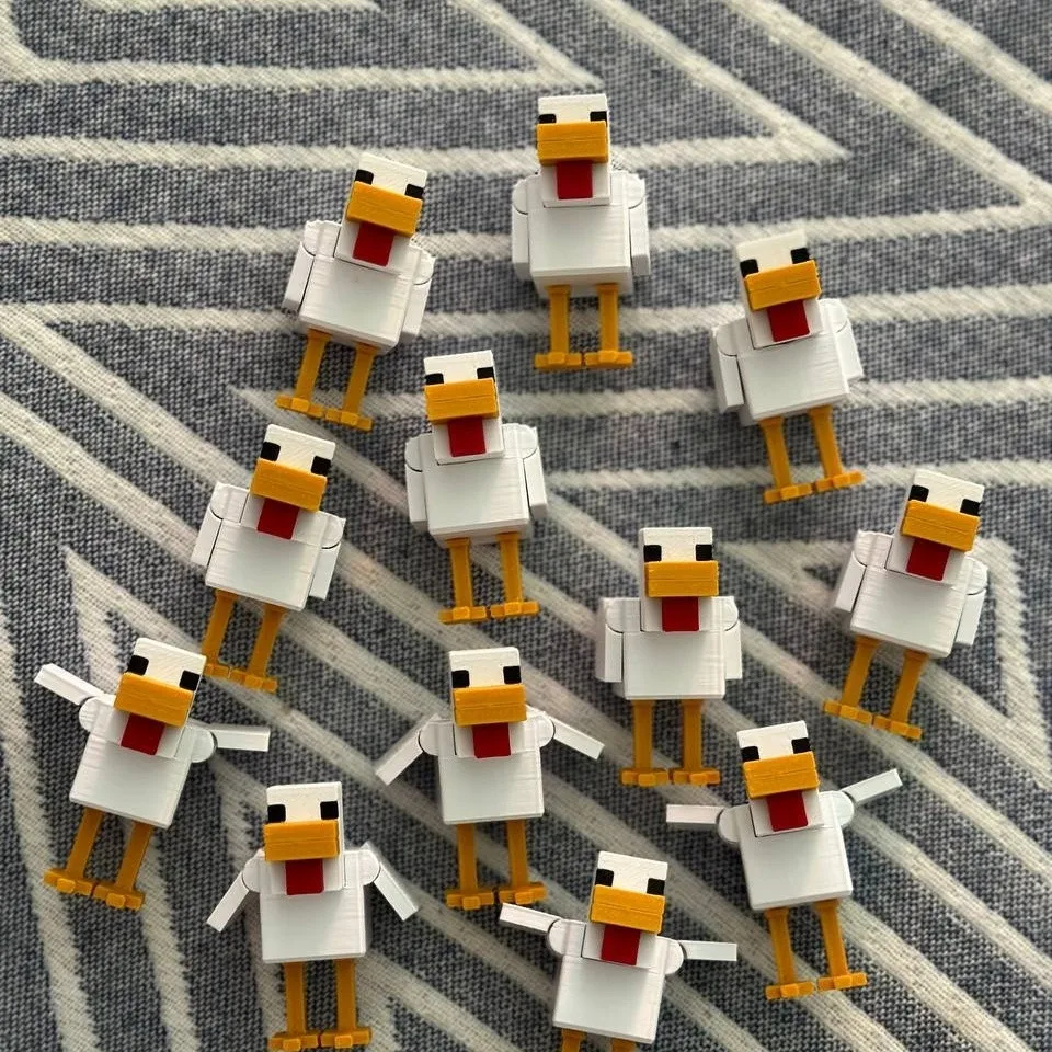 

1/2/5 шт. 3D печатная пластиковая пиксельная фигурка курицы игрушка MC игра Коллекционная модель для украшения стола