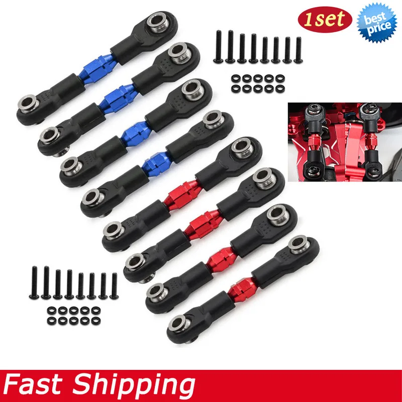 4PCS Metal RC Car Adjustable Turnbuckles #8348 #10542 for 1/10 TRAXXAS 4-TEC DRIFT FORD MUSTANG Upgrade Parts