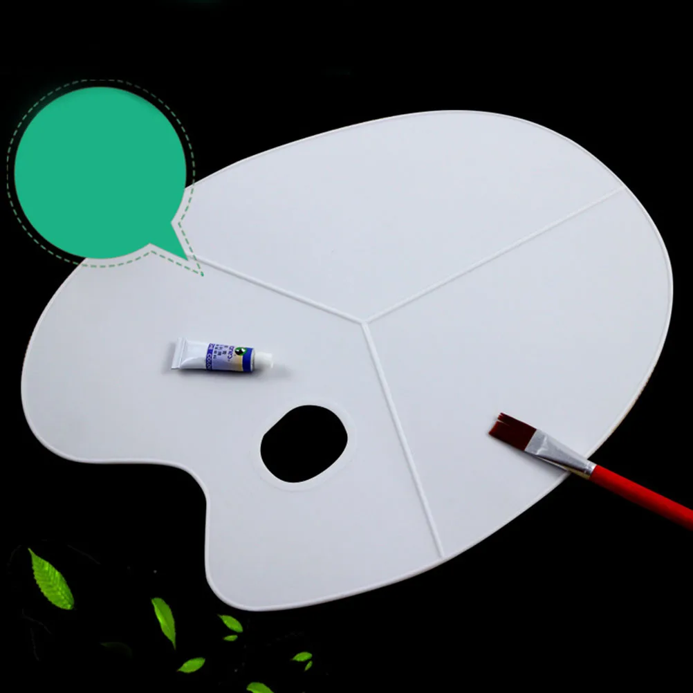 

Oval Shaped Palette High Quality Non-stick Oil White Art Supplies Acrylic Watercolor Gouache Comfortable Grip Thumb Hole