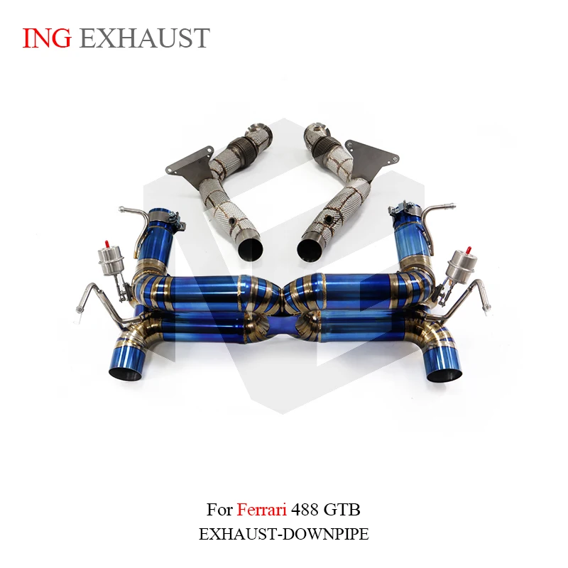 

ING Valve Catback Downpipe Titanium Alloy for Ferrari 488 GTB F142M 3.9T Electron Cat header Vehicle Performance Exhaust System