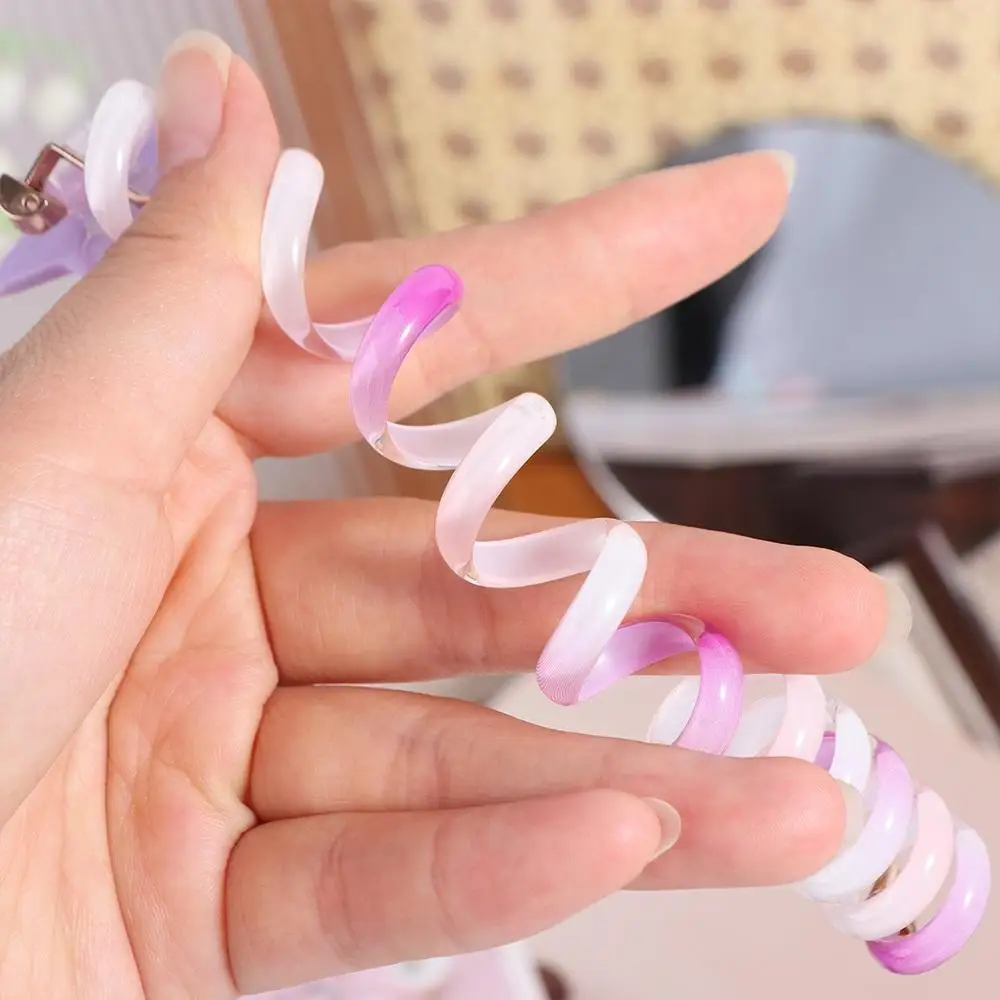 Sweet Star Telephone Line Hair Rope Candy Color Plastic Rainbow Hair Ring Elastic Korean Style Spiral Coil Hair Rope Wedding