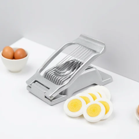 เครื่องตัดไข่ Heavy Duty โลหะต้มไข่เครื่องตัดสแตนเลสตัดแฮมเห็ดสตรอเบอร์รี่นุ่มผลไม้ Gadgets ครัว